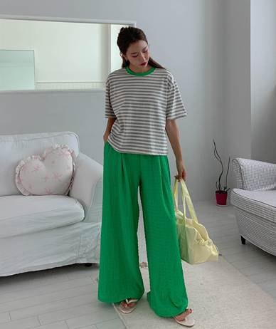 Aiki Banding Pleats Wide Pants