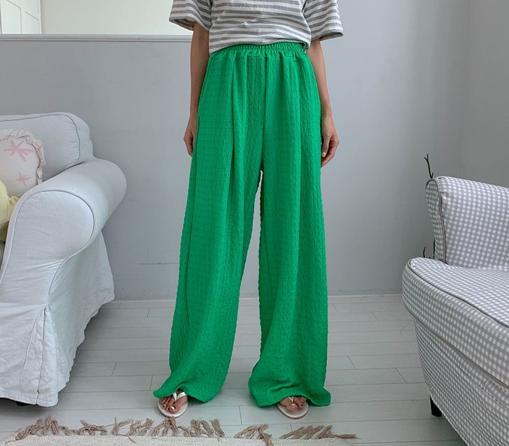 Aiki Banding Pleats Wide Pants