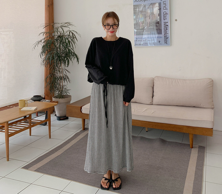 Ellie Check Banding Rong skirt