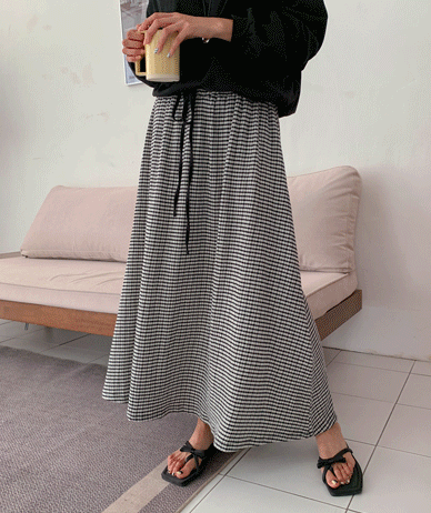 Ellie Check Banding Rong skirt