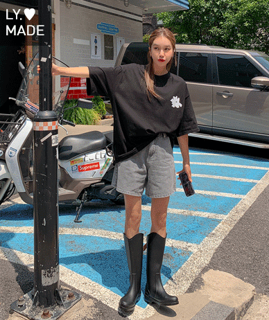 [Unisex] Flower Sketch Dye Short-sleeve Long t-shirts