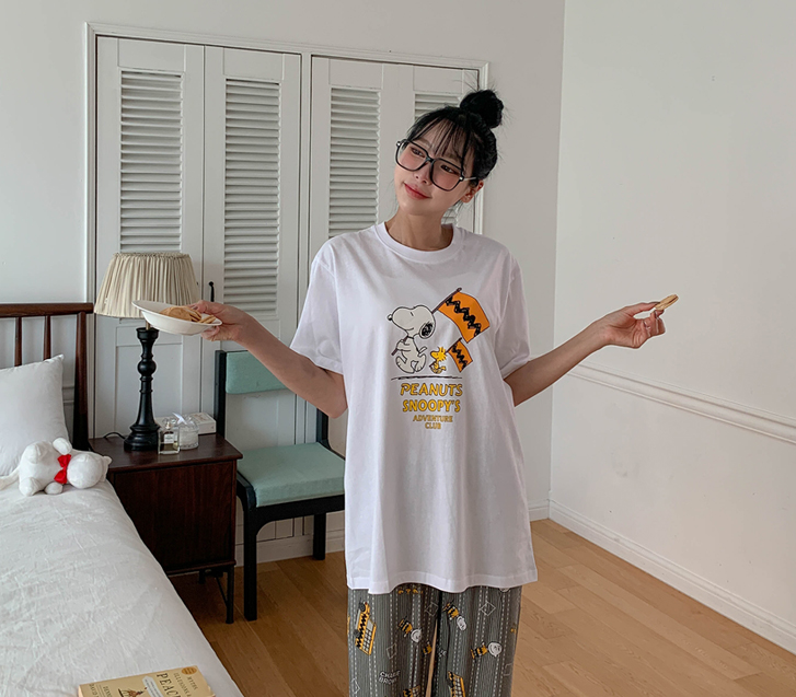 Two-design dyed short-sleeve long t-shirts