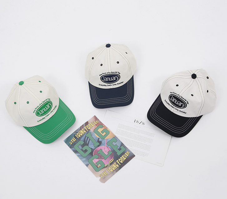 January stitch color combination nylon Cap