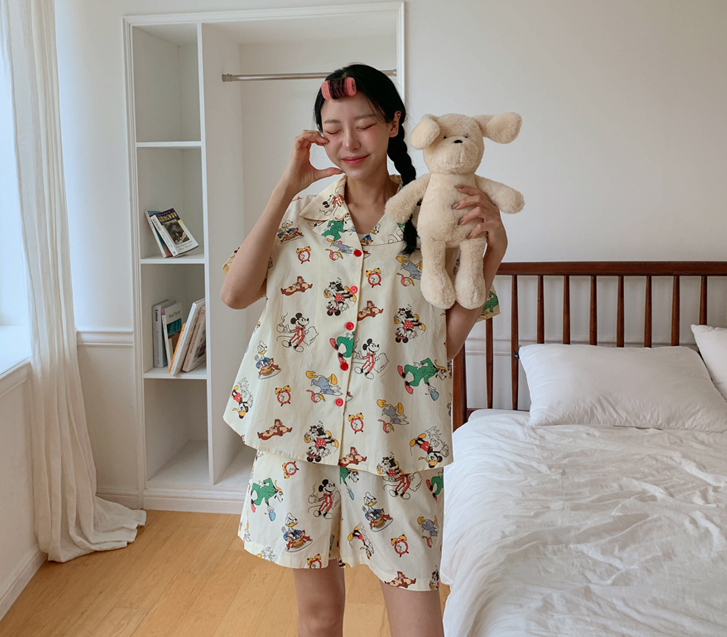 Dream Mickey Polo Shirt Shorts Pajama Set