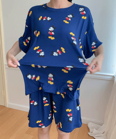 Summer Mickey Patterns Short-sleeve Shorts Pajama Set