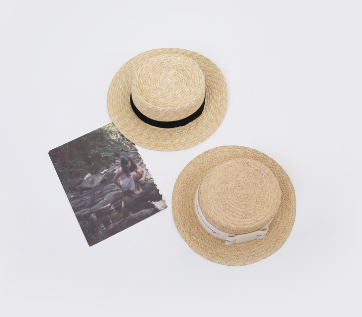 Time Lettering Raffia Hat