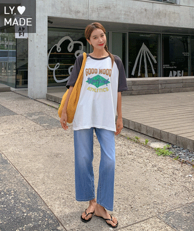 [10% off special sale] Good Mood Nayem nagrang color combination Short-sleeve T-shirt