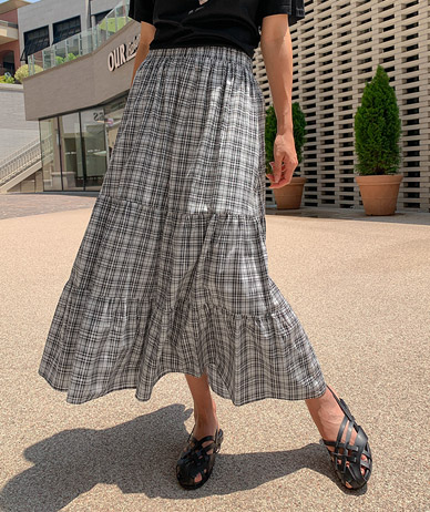 Freeca Check Cancan Banding Rong skirt
