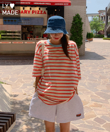 [10% off special sale] Lolly Dangara color combination Short-sleeve T-shirt