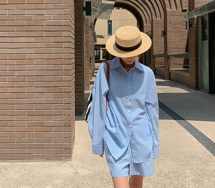 Kane Stripe Shirt Shorts Set