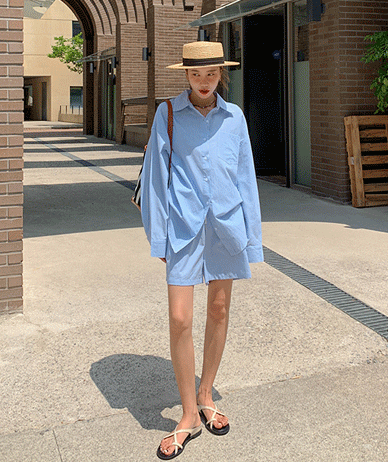 Kane Stripe Shirt Shorts Set