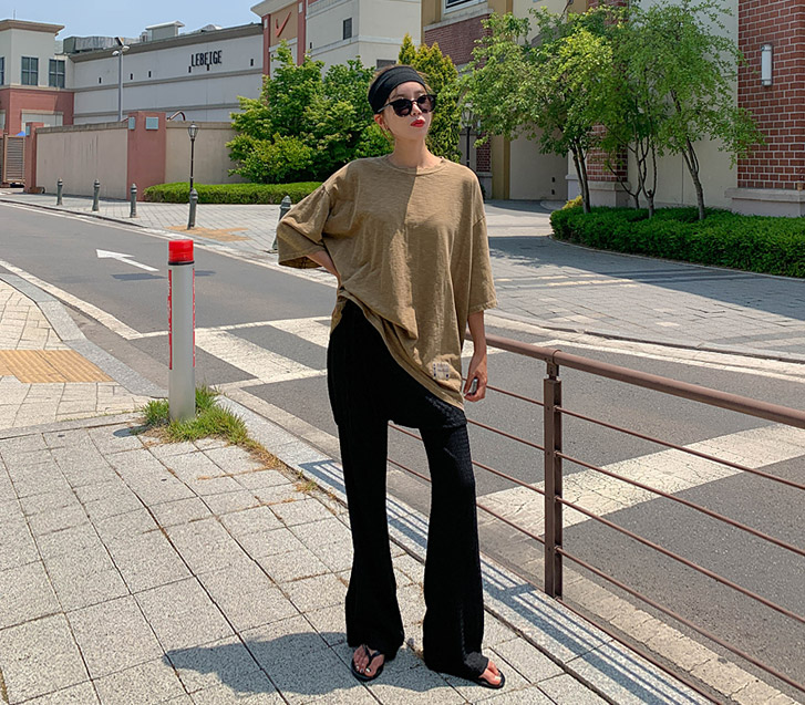 Summer Wrinkle Wrap Skirt Bootcut Pants Set