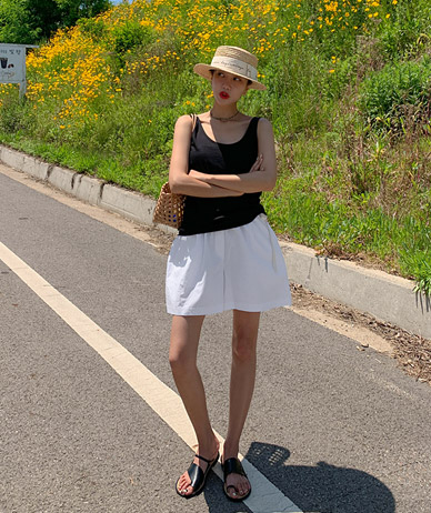 royal silk U-neck Basic Sleeveless shirts