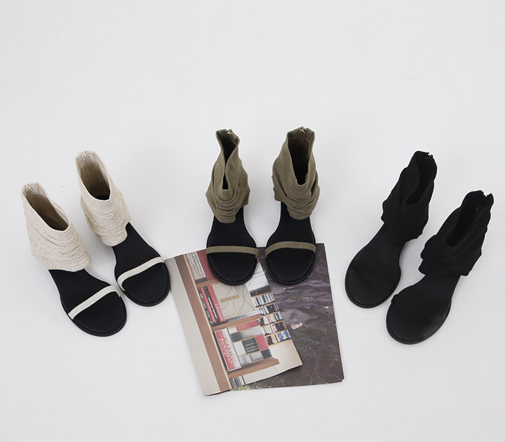 Harvey Linen Toe Open Sandal Boots