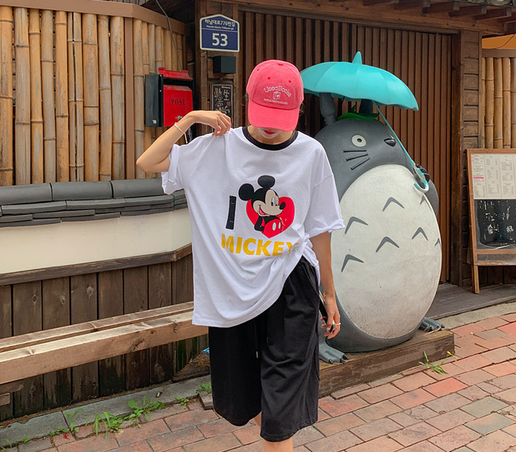 [10% off special sale] I Love Mickey color combination Short Sleeves T-shirt