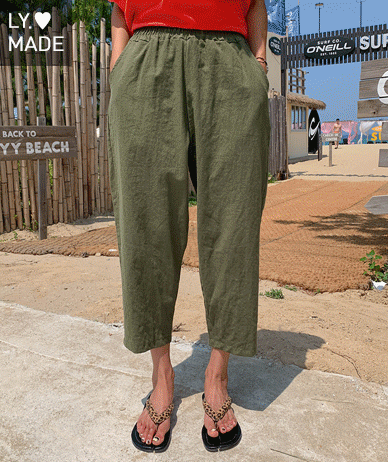[10% off special sale]Peno Linen Banding Wide Exhaust Pants
