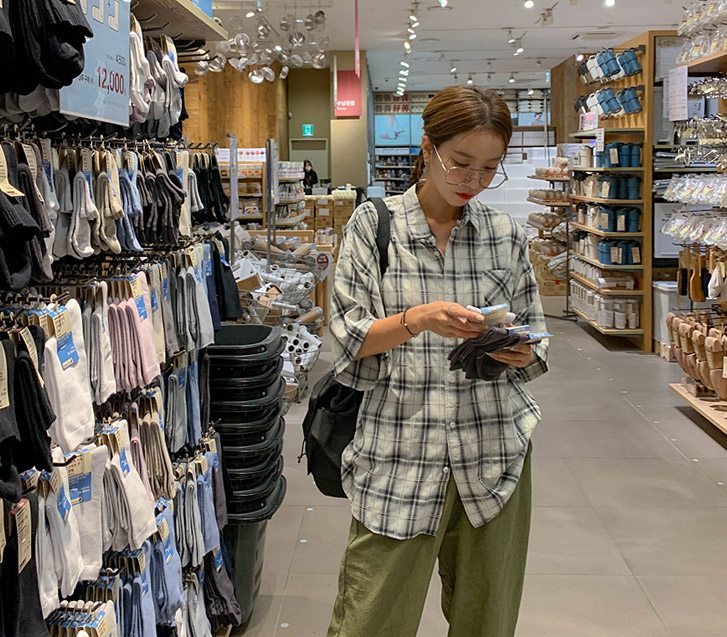 Haze Pigment Check Short-sleeve Shirt Shirt