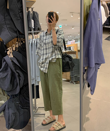 Haze Pigment Check Short-sleeve Shirt Shirt