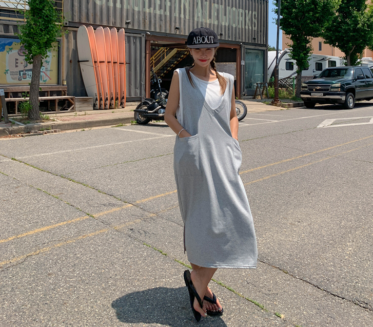 Isom V-neck Pocket Sleeveless Shirts Team One Piece