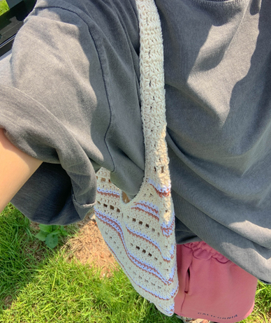 Eve Stripe Knit Bag