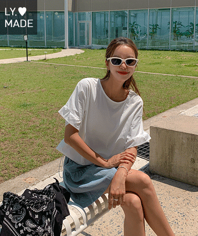 Rustling Nylon Sleeve Freel Short-sleeve string Blouse