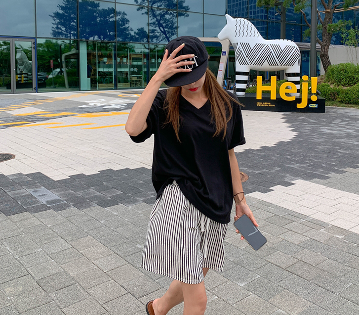 Night Seersucker Banding Stripe Shorts