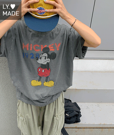 [10% off special sale] Mickey Crack Pigment Short-sleeve Long t-shirts