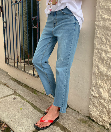Duff Unbalanced Banding 8-part Denim Pants