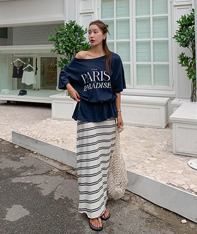 Stripe Banding Rong skirt