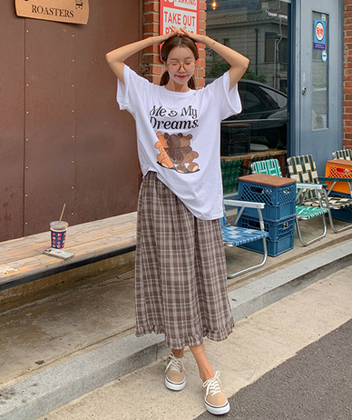 Moro Check Banding Freel Rong Skirt