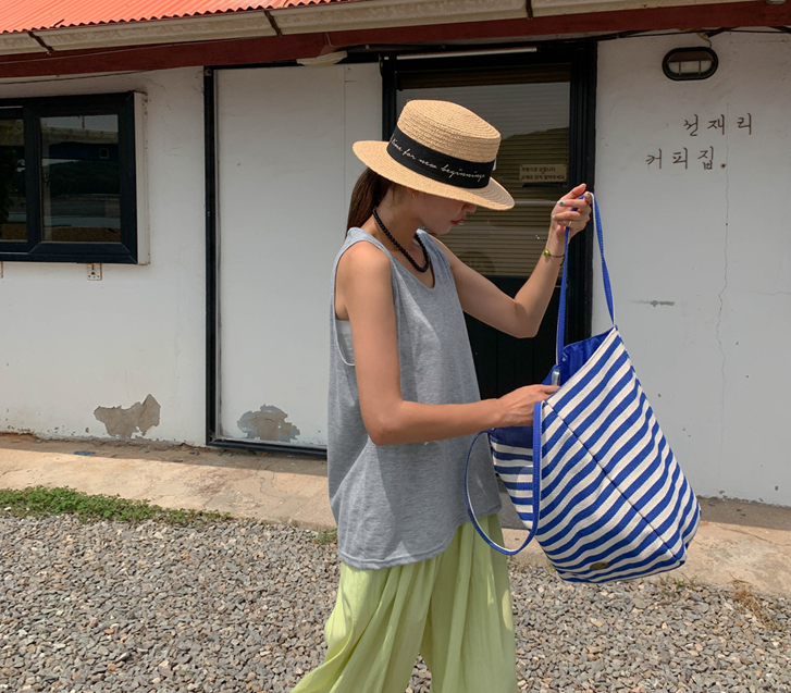Beach U-neck Slab Sleeveless shirts