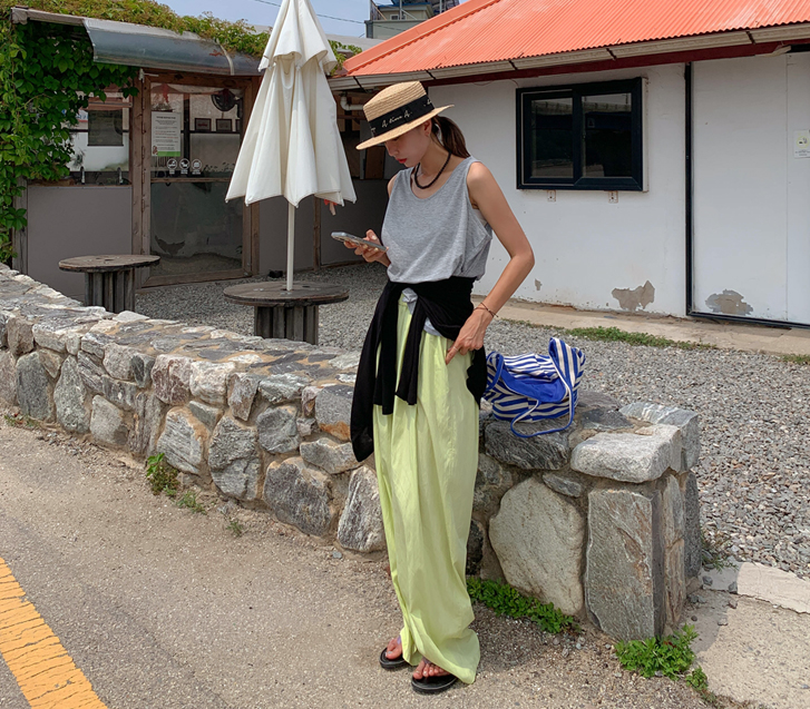 Canopy Pintuck Nylon Banding Wide Pants