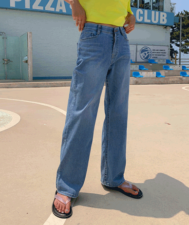 Must Cool Denim Banding Straight Fit Pants