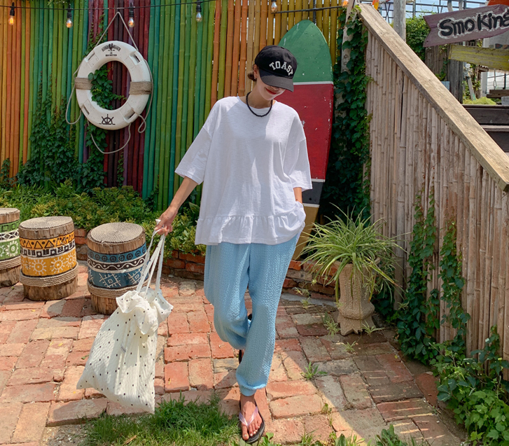 Bubble Wrinkle Banding Jogger Pants
