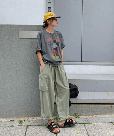 Balloon Pigment Cargo Baggy Pants