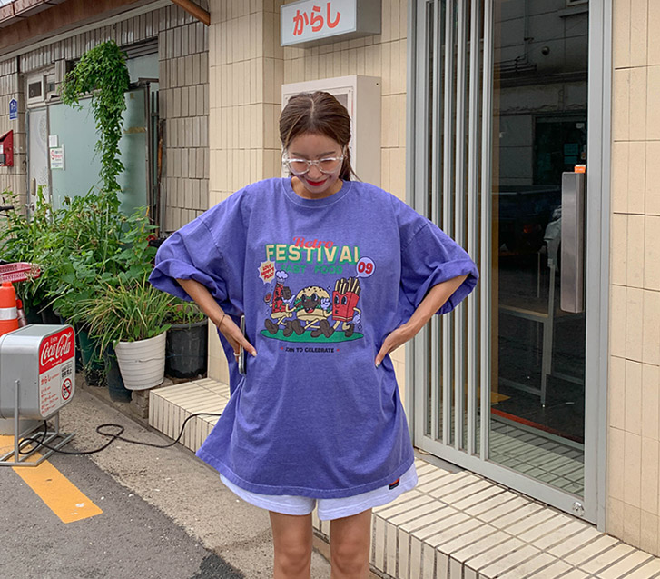 [Unisex] Food dye pigment short-sleeve long t-shirts