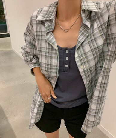 Brin Seersucker Check Long-sleeve Shirt Shirt