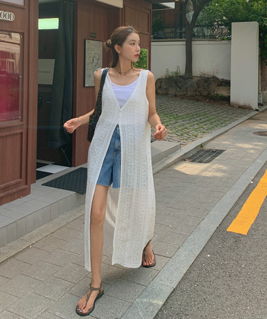 sweet Punching Long Sleeveless Shirts Vest