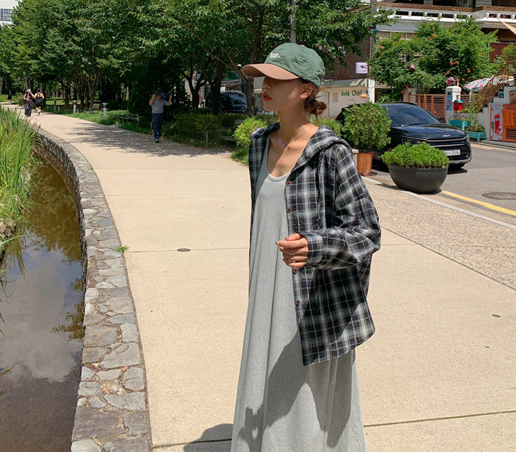 Mignon Hood Check Shirt Shirt