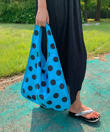 Mint Dot Nylon Reversible Eco Bag