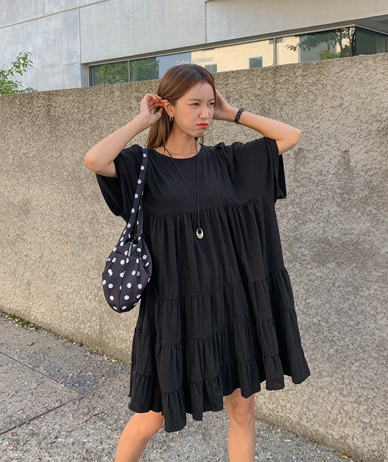 Jenna Cancan Short-sleeve Mini One Piece