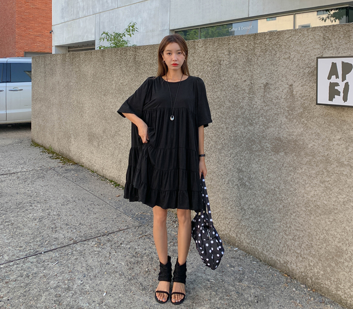 Jenna Cancan Short-sleeve Mini One Piece
