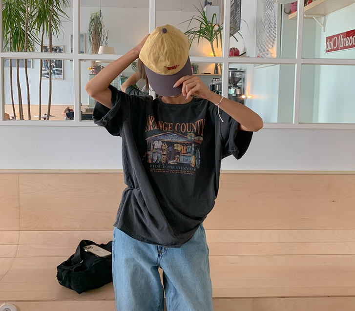 [Unisex] Surfing Crack Nayeom Pigment Short-sleeve T-shirt