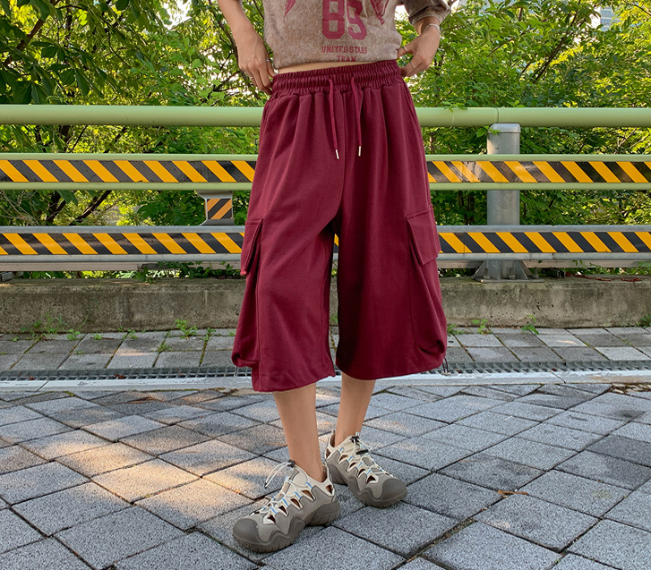 [Unisex] Mile Banding String Bermuda Cargo 6-part Shorts