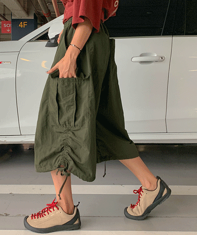 [Unisex] Depot Shirring Nylon Banding Bermuda Pants
