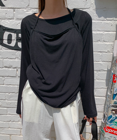 Jelly Holter Sleeveless shirts layered Long-sleeve T-shirt