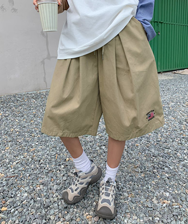 [Unisex] Custom Patch Bermuda Banding Cotton 3/4 Length Pants