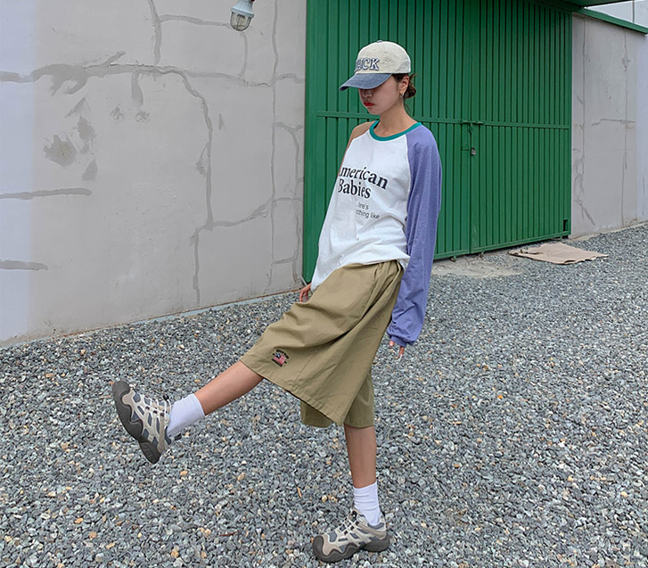 [Unisex] Custom Patch Bermuda Banding Cotton 3/4 Length Pants