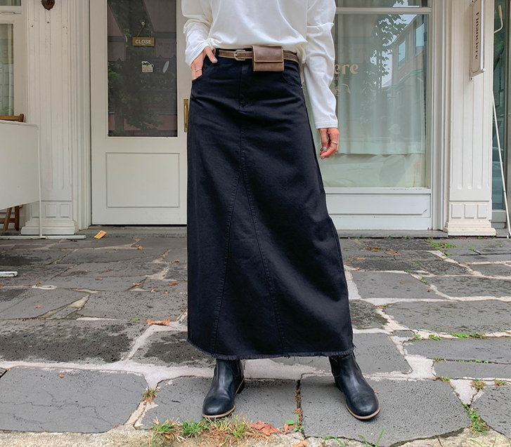 Belt Set Vintage Maxi Rong Skirt