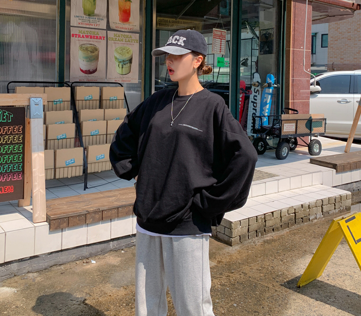 [Unisex] Door-dyed Boxy Long-sleeve Sweatshirt